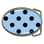 Polka Dots - Black on Baby Blue Belt Buckle