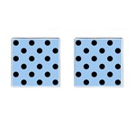 Polka Dots - Black on Baby Blue Cufflinks (Square)