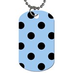 Polka Dots - Black on Baby Blue Dog Tag (Two Sides)