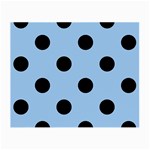 Polka Dots - Black on Baby Blue Small Glasses Cloth (2 Sides)