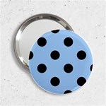 Polka Dots - Black on Baby Blue 2.25  Handbag Mirror