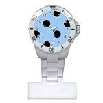 Polka Dots - Black on Baby Blue Nurses Watch