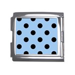 Polka Dots - Black on Baby Blue Mega Link Italian Charm (18mm)