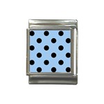 Polka Dots - Black on Baby Blue Italian Charm (13mm)