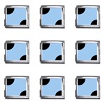 Polka Dots - Black on Baby Blue Mega Link Italian Charm (9 pack)