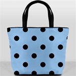 Polka Dots - Black on Baby Blue Bucket Bag