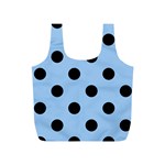Polka Dots - Black on Baby Blue Full Print Recycle Bag (S)