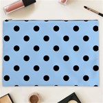 Polka Dots - Black on Baby Blue Cosmetic Bag (XXL)