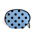 Polka Dots - Black on Baby Blue Accessory Pouch (Small)