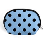 Polka Dots - Black on Baby Blue Accessory Pouch (Medium)