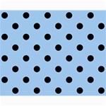 Polka Dots - Black on Baby Blue Collage 8  x 10 