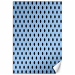 Polka Dots - Black on Baby Blue Canvas 24  x 36 