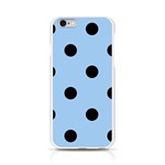Polka Dots - Black on Baby Blue Apple iPhone 6/6S Silicone Case (Transparent)