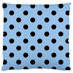 Polka Dots - Black on Baby Blue Standard Flano Cushion Case (Two Sides)
