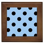Polka Dots - Black on Baby Blue Framed Tile