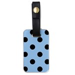 Polka Dots - Black on Baby Blue Luggage Tag (One Side)