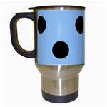 Polka Dots - Black on Baby Blue Travel Mug (Black)