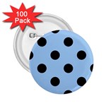 Polka Dots - Black on Baby Blue 2.25  Button (100 pack)