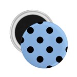 Polka Dots - Black on Baby Blue 2.25  Magnet