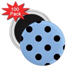 Polka Dots - Black on Baby Blue 2.25  Magnet (100 pack)