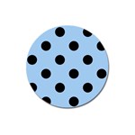 Polka Dots - Black on Baby Blue Magnet 3  (Round)