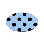Polka Dots - Black on Baby Blue Sticker Oval (10 pack)