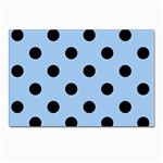 Polka Dots - Black on Baby Blue Postcard 5  x 7 
