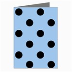Polka Dots - Black on Baby Blue Greeting Cards (Pkg of 8)
