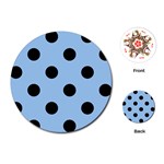 Polka Dots - Black on Baby Blue Playing Cards (Round)