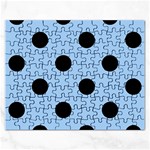 Polka Dots - Black on Baby Blue Jigsaw Puzzle (Rectangular)