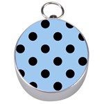 Polka Dots - Black on Baby Blue Silver Compass