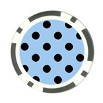 Polka Dots - Black on Baby Blue Poker Chip Card Guard (10 pack)