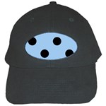 Polka Dots - Black on Baby Blue Black Cap