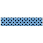 Polka Dots - Black on Iceberg Blue Flano Scarf (Small)
