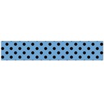 Polka Dots - Black on Iceberg Blue Flano Scarf (Large)