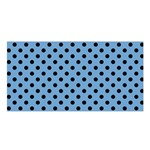 Polka Dots - Black on Iceberg Blue Satin Shawl