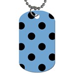 Polka Dots - Black on Iceberg Blue Dog Tag (One Side)