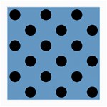 Polka Dots - Black on Iceberg Blue Medium Glasses Cloth (2 Sides)
