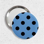 Polka Dots - Black on Iceberg Blue 2.25  Handbag Mirror