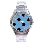 Polka Dots - Black on Iceberg Blue Stainless Steel Analogue Watch