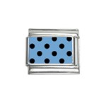 Polka Dots - Black on Iceberg Blue Italian Charm (9mm)