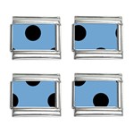 Polka Dots - Black on Iceberg Blue 9mm Italian Charm (4 pack)