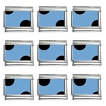 Polka Dots - Black on Iceberg Blue 9mm Italian Charm (9 pack)