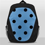 Polka Dots - Black on Iceberg Blue Backpack Bag