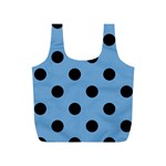 Polka Dots - Black on Iceberg Blue Full Print Recycle Bag (S)