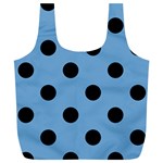 Polka Dots - Black on Iceberg Blue Full Print Recycle Bag (XL)