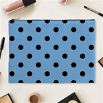 Polka Dots - Black on Iceberg Blue Cosmetic Bag (XL)