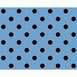 Polka Dots - Black on Iceberg Blue Collage 8  x 10 