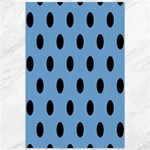 Polka Dots - Black on Iceberg Blue Canvas 12  x 18 