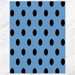 Polka Dots - Black on Iceberg Blue Canvas 18  x 24 